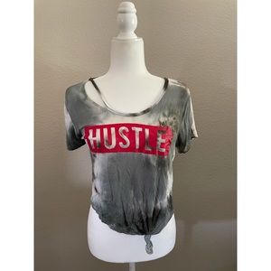 Rebel Sugar Tie Dye Distressed Crop Top